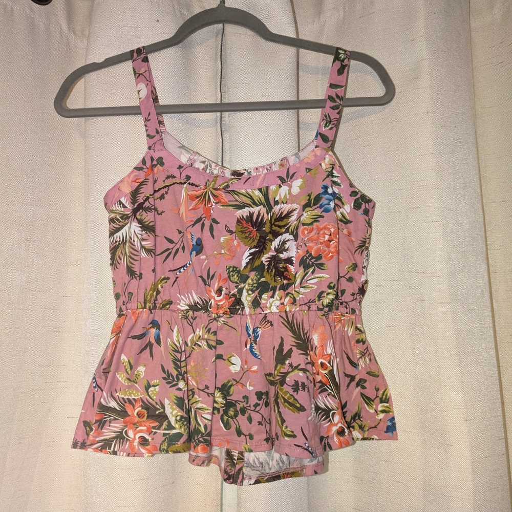 Anthropologie Pink Floral Camisole - Picture 2 of 6